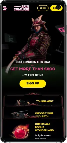 Spin Samurai App on a mobile phone