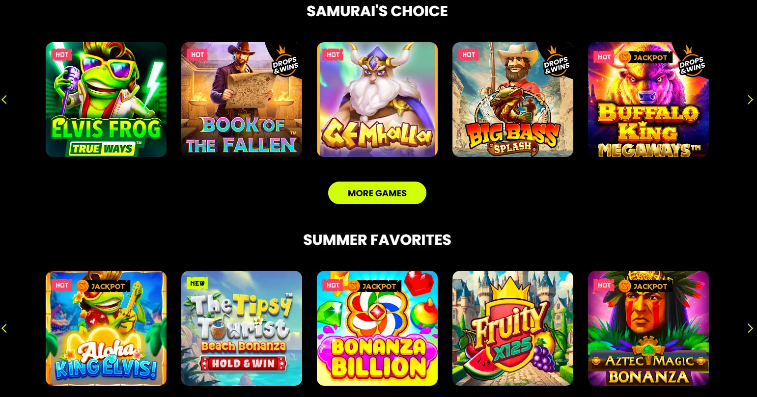 Promotional banner for summer hit games with a Vegas theme